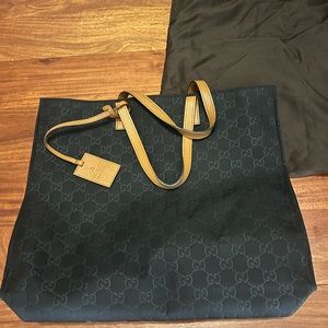 Black Gucci GG Guccisima Nylon Tote! Almost New!